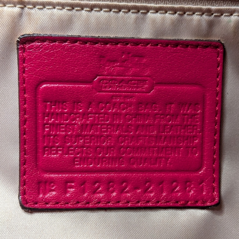 Coach Madison Satchel Shoulder Bag Red Pink Pleated Gathered Leather Large 21281 - Picture 10 of 16